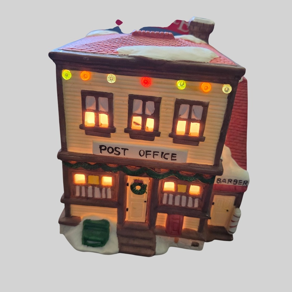 Noma Dickensville‎ Post Office Barber Shop 1990 Rex & Lee Lighted Village House